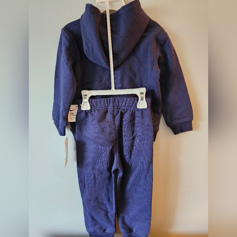 NWT-Nike-Toddler-2 Piece Sweatsuit-Unisex-Size 24 Months-Navy Blue - Picture 2 of 4